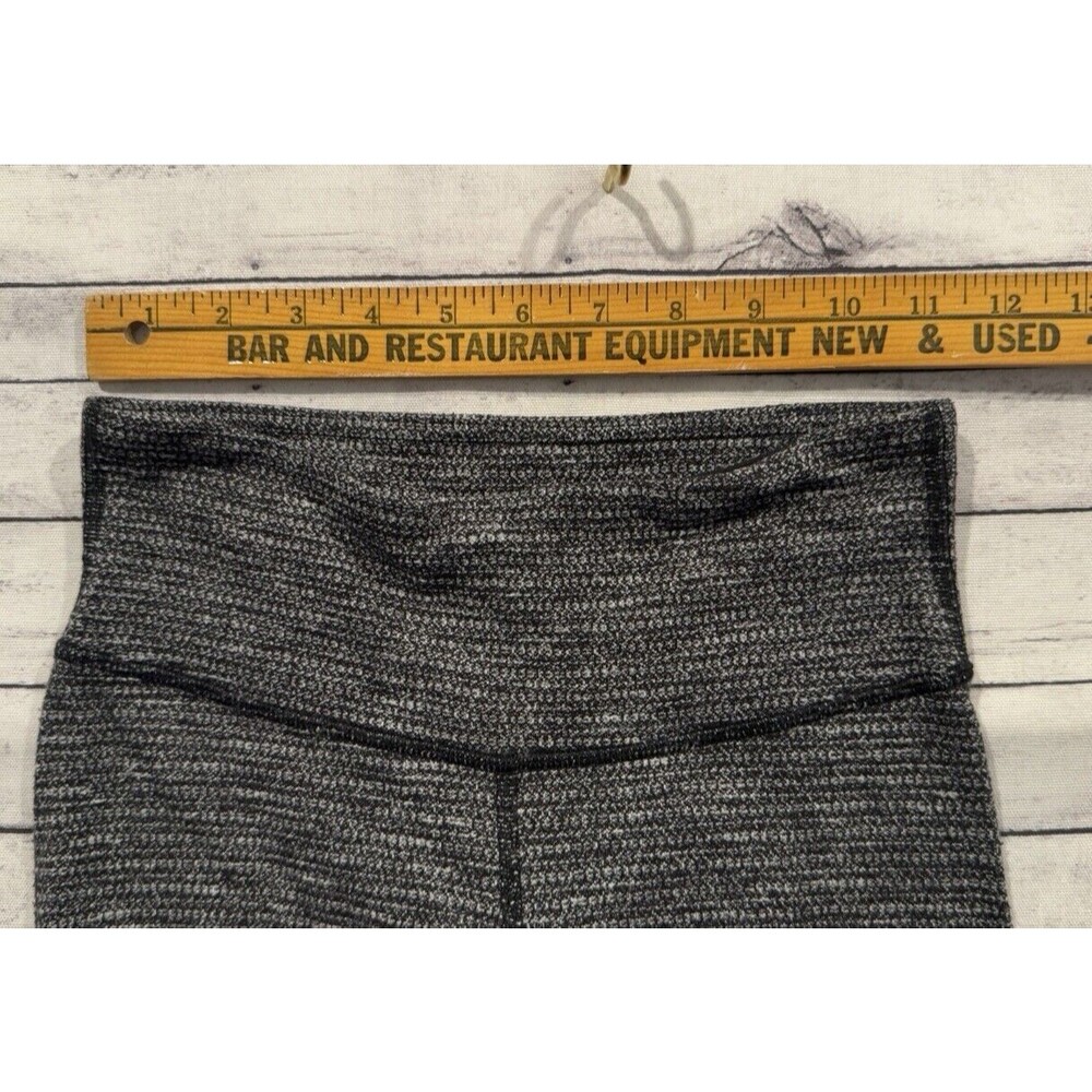 LULULEMON Womens Woven Leggings Sz 4 Black Gray High Waist Gym Yoga Workout - Picture 9 of 16
